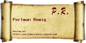 Perlman Remig névjegykártya